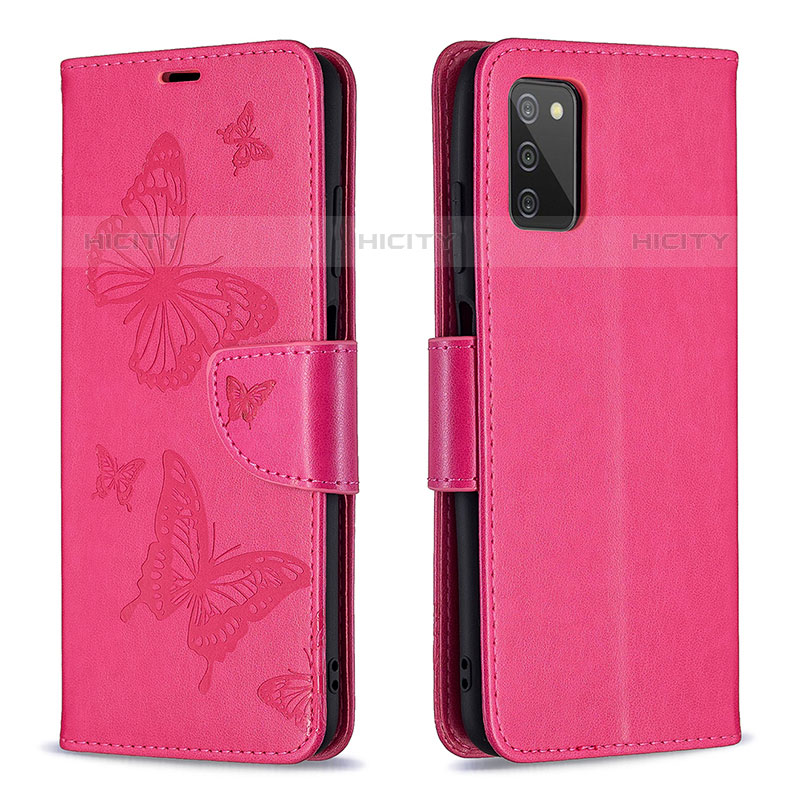 Custodia Portafoglio In Pelle Farfalla Cover con Supporto B01F per Samsung Galaxy M02s