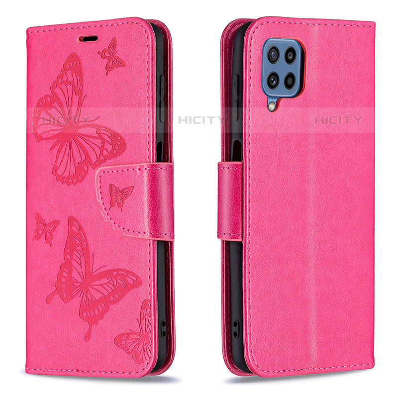 Custodia Portafoglio In Pelle Farfalla Cover con Supporto B01F per Samsung Galaxy M32 4G