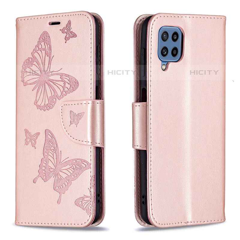 Custodia Portafoglio In Pelle Farfalla Cover con Supporto B01F per Samsung Galaxy M32 4G