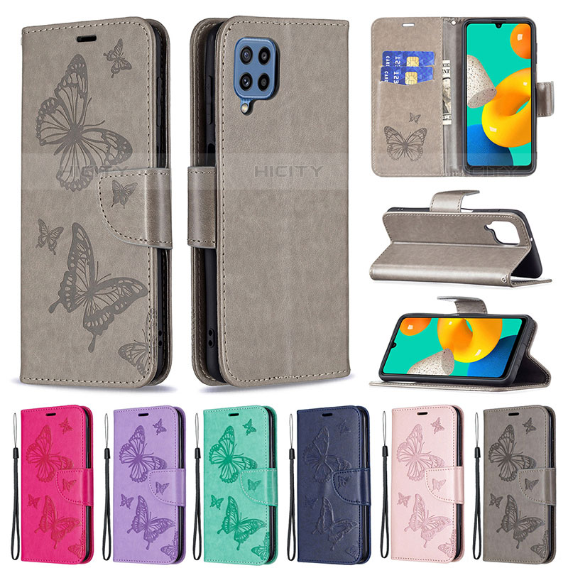 Custodia Portafoglio In Pelle Farfalla Cover con Supporto B01F per Samsung Galaxy M32 4G