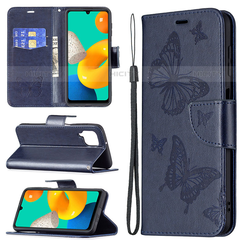 Custodia Portafoglio In Pelle Farfalla Cover con Supporto B01F per Samsung Galaxy M32 4G