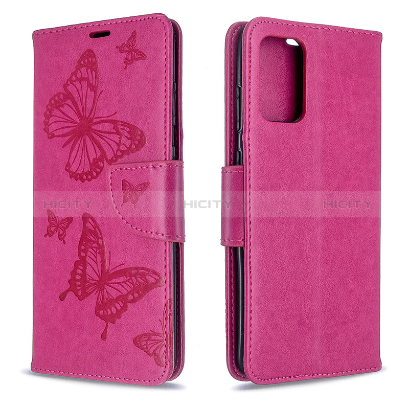 Custodia Portafoglio In Pelle Farfalla Cover con Supporto B01F per Samsung Galaxy S20 5G Rosa Caldo