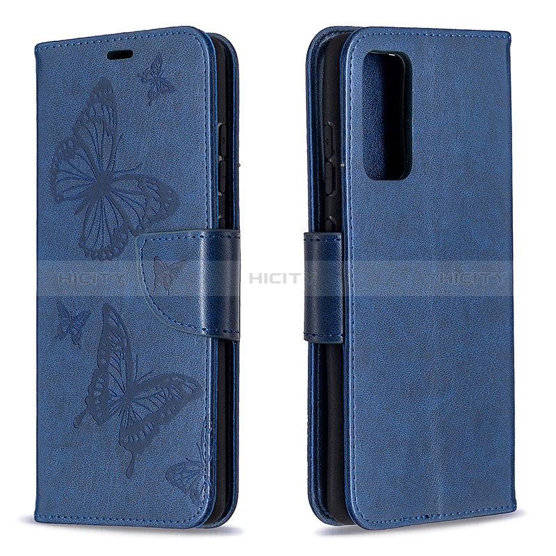 Custodia Portafoglio In Pelle Farfalla Cover con Supporto B01F per Samsung Galaxy S20 FE 5G Blu