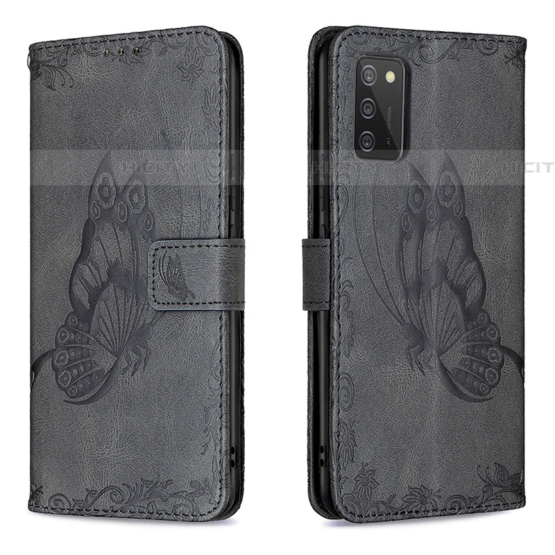 Custodia Portafoglio In Pelle Farfalla Cover con Supporto B02F per Samsung Galaxy A03s