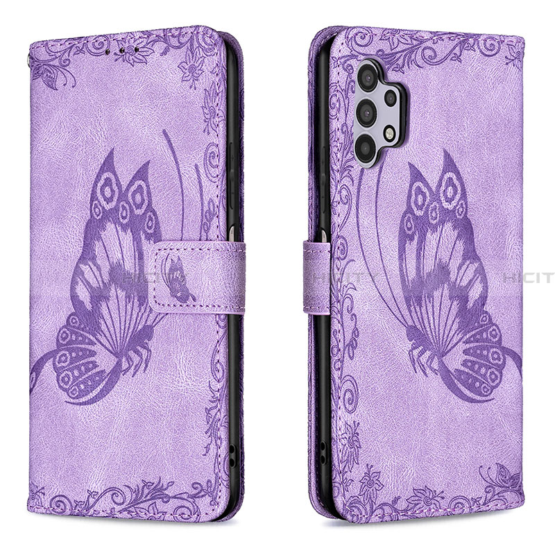 Custodia Portafoglio In Pelle Farfalla Cover con Supporto B02F per Samsung Galaxy A32 4G