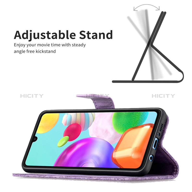 Custodia Portafoglio In Pelle Farfalla Cover con Supporto B02F per Samsung Galaxy A41