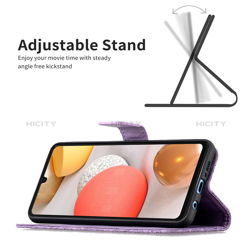 Custodia Portafoglio In Pelle Farfalla Cover con Supporto B02F per Samsung Galaxy A42 5G