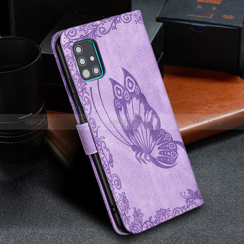 Custodia Portafoglio In Pelle Farfalla Cover con Supporto B02F per Samsung Galaxy A51 4G