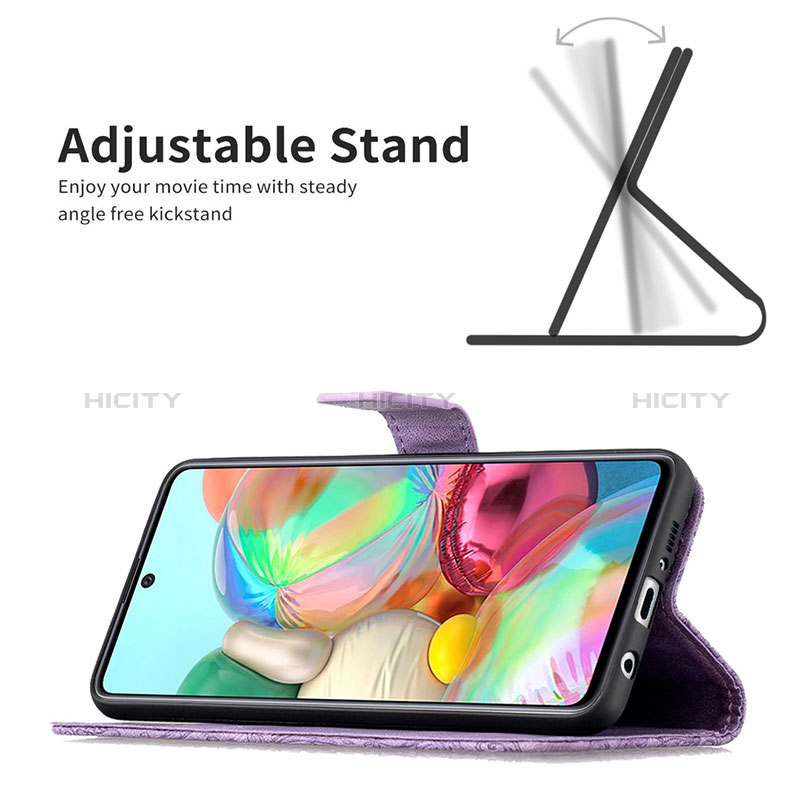 Custodia Portafoglio In Pelle Farfalla Cover con Supporto B02F per Samsung Galaxy A71 5G