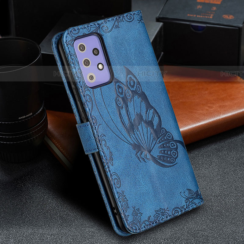 Custodia Portafoglio In Pelle Farfalla Cover con Supporto B02F per Samsung Galaxy A72 5G