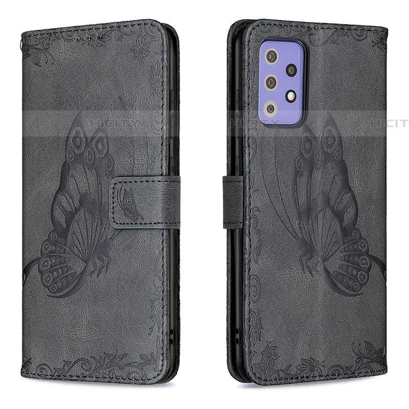 Custodia Portafoglio In Pelle Farfalla Cover con Supporto B02F per Samsung Galaxy A72 5G