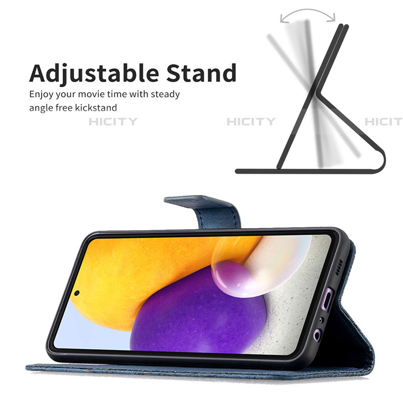 Custodia Portafoglio In Pelle Farfalla Cover con Supporto B02F per Samsung Galaxy A72 5G