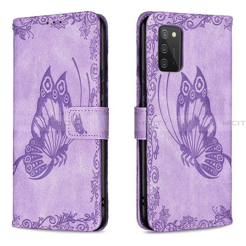 Custodia Portafoglio In Pelle Farfalla Cover con Supporto B02F per Samsung Galaxy F02S SM-E025F