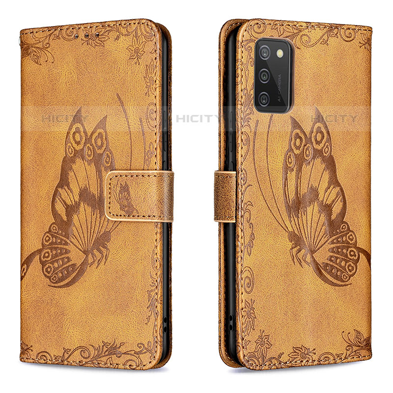 Custodia Portafoglio In Pelle Farfalla Cover con Supporto B02F per Samsung Galaxy M02s