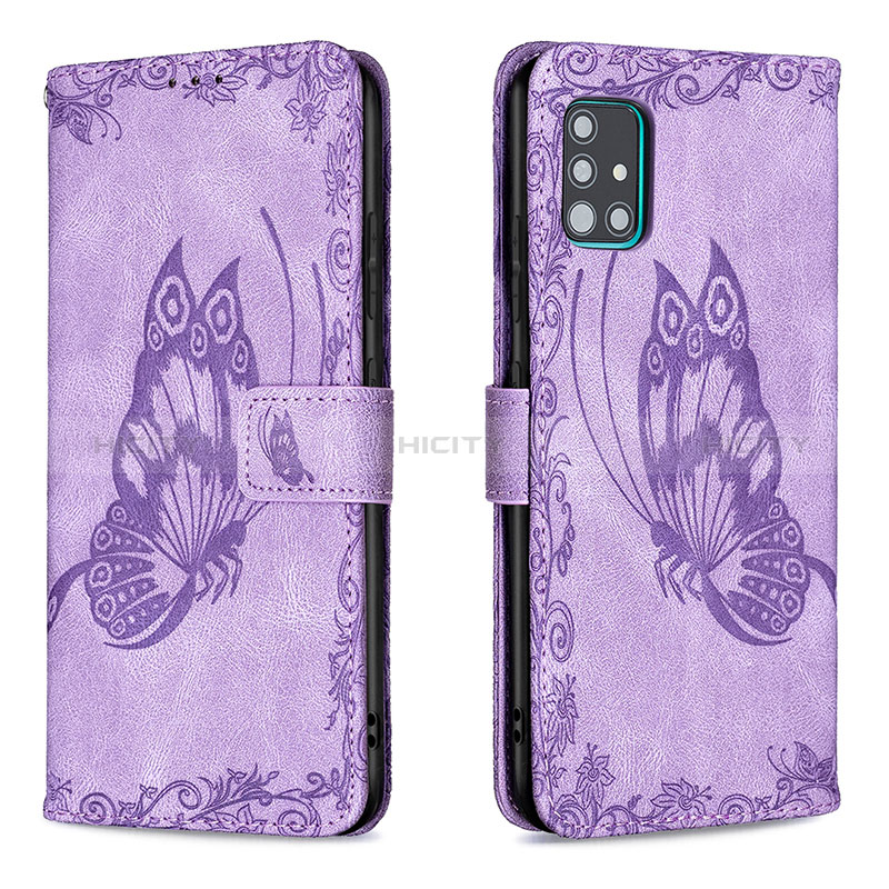 Custodia Portafoglio In Pelle Farfalla Cover con Supporto B02F per Samsung Galaxy M40S