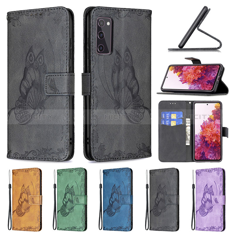 Custodia Portafoglio In Pelle Farfalla Cover con Supporto B02F per Samsung Galaxy S20 FE 4G