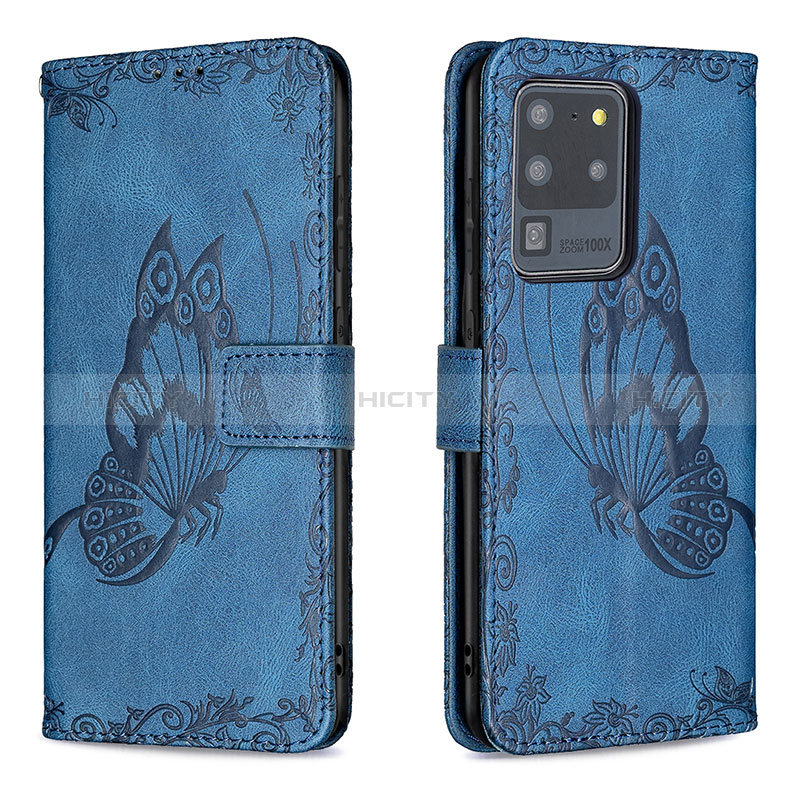 Custodia Portafoglio In Pelle Farfalla Cover con Supporto B02F per Samsung Galaxy S20 Ultra 5G