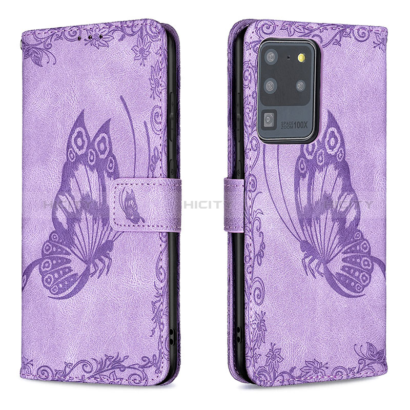 Custodia Portafoglio In Pelle Farfalla Cover con Supporto B02F per Samsung Galaxy S20 Ultra 5G