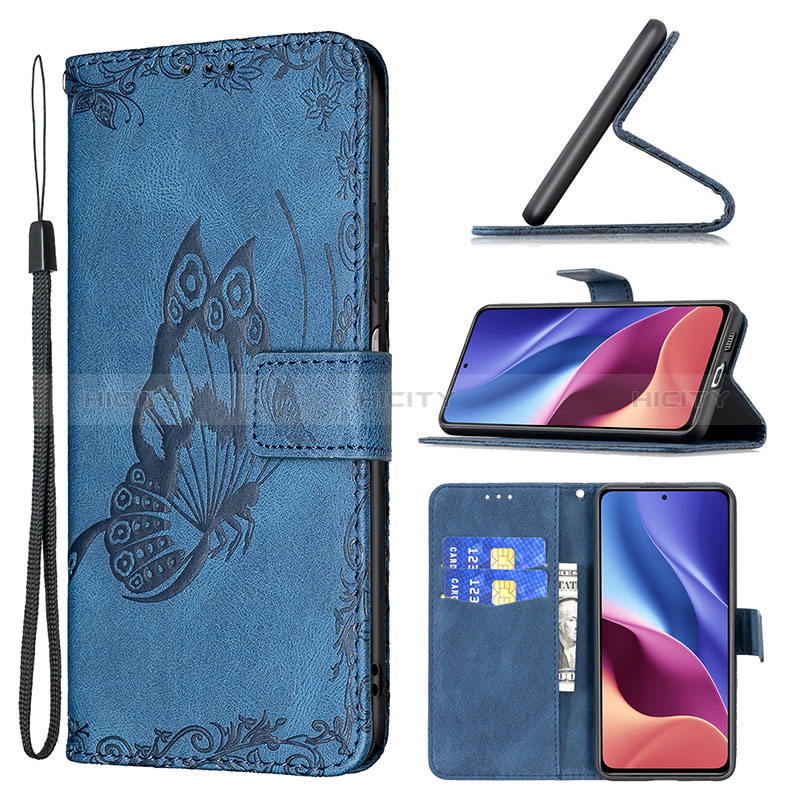 Custodia Portafoglio In Pelle Farfalla Cover con Supporto B02F per Xiaomi Mi 11X Pro 5G