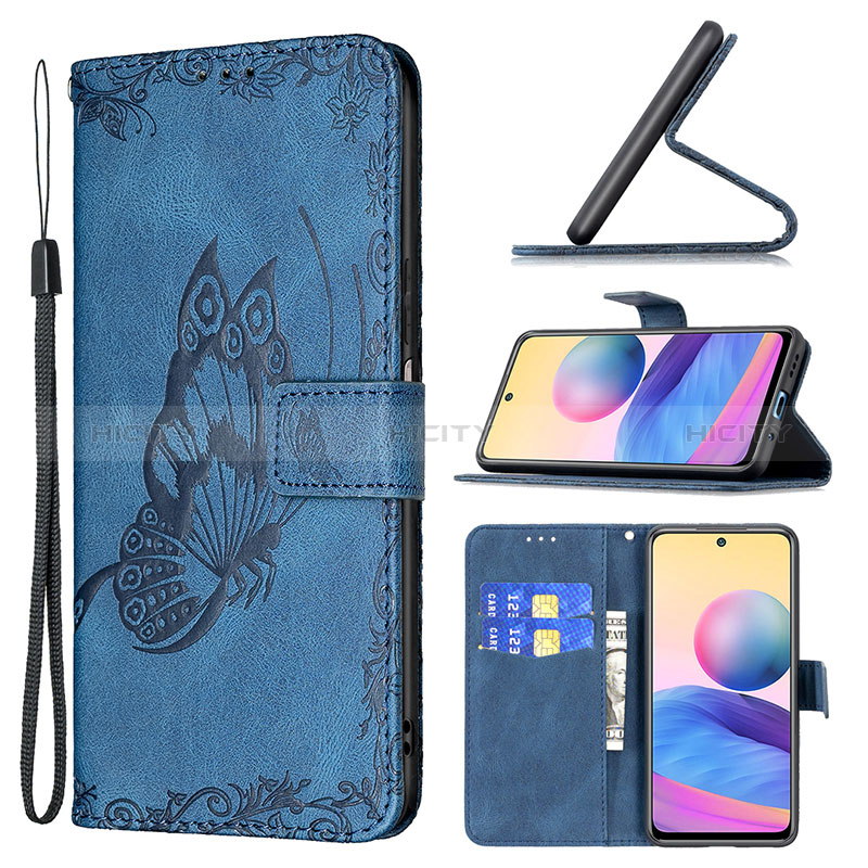 Custodia Portafoglio In Pelle Farfalla Cover con Supporto B02F per Xiaomi POCO M3 Pro 5G