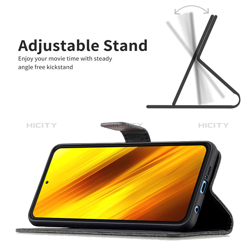 Custodia Portafoglio In Pelle Farfalla Cover con Supporto B02F per Xiaomi Poco X3 Pro