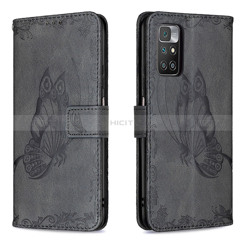 Custodia Portafoglio In Pelle Farfalla Cover con Supporto B02F per Xiaomi Redmi 10 (2022)