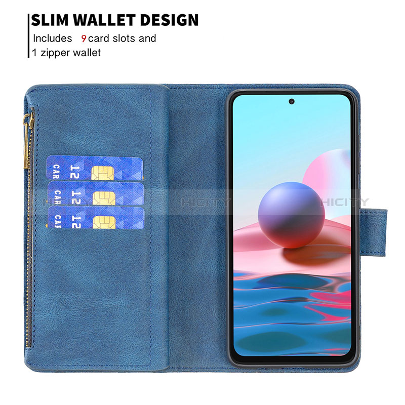 Custodia Portafoglio In Pelle Farfalla Cover con Supporto B02F per Xiaomi Redmi Note 10 4G