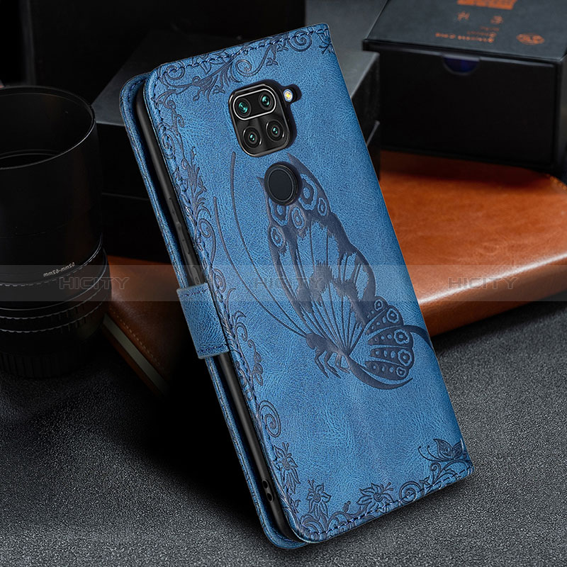 Custodia Portafoglio In Pelle Farfalla Cover con Supporto B02F per Xiaomi Redmi Note 9