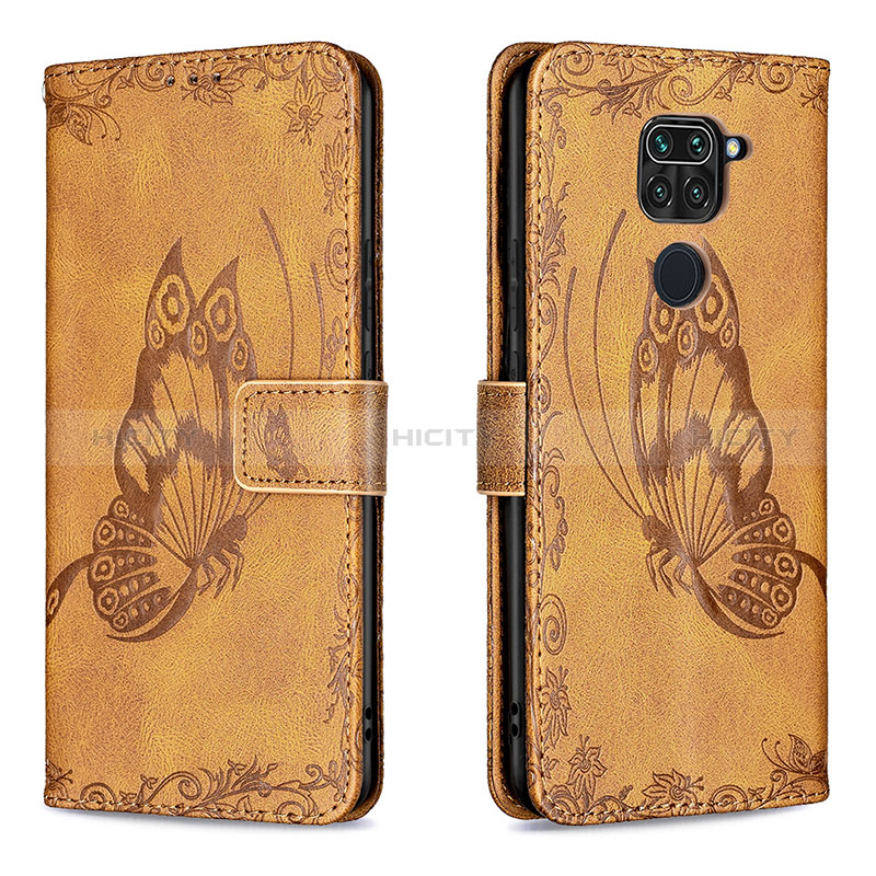 Custodia Portafoglio In Pelle Farfalla Cover con Supporto B02F per Xiaomi Redmi Note 9