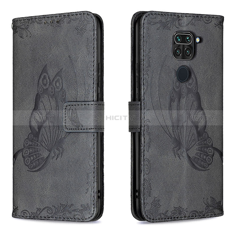 Custodia Portafoglio In Pelle Farfalla Cover con Supporto B02F per Xiaomi Redmi Note 9