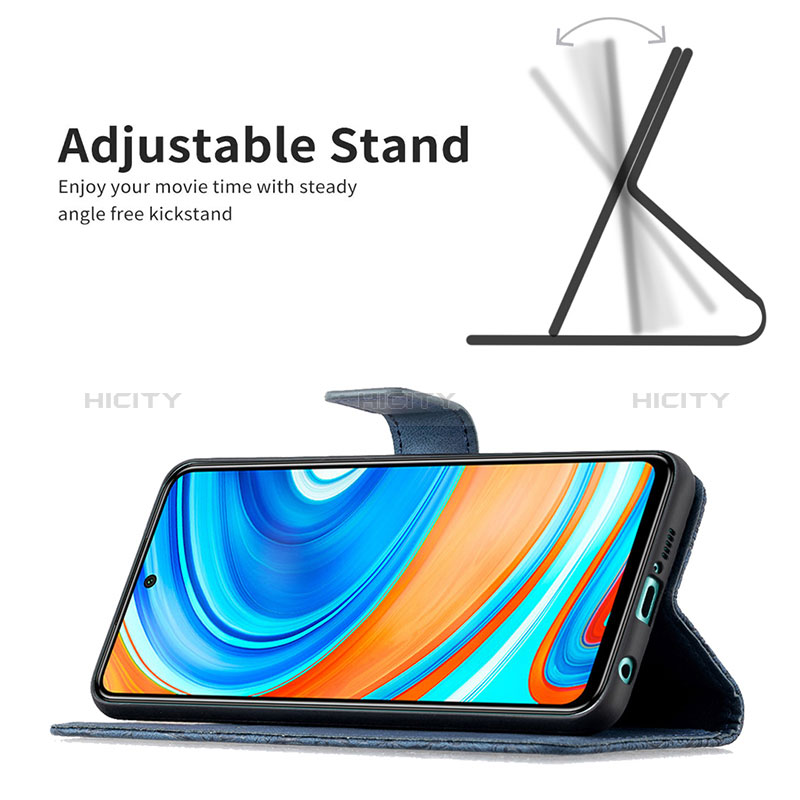 Custodia Portafoglio In Pelle Farfalla Cover con Supporto B02F per Xiaomi Redmi Note 9 Pro Max