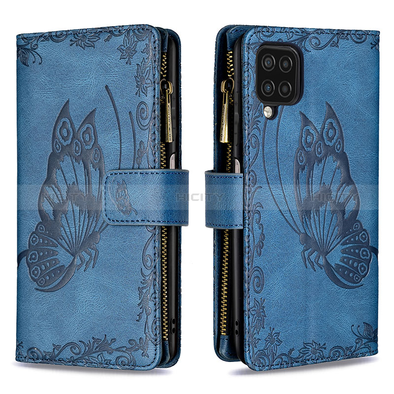 Custodia Portafoglio In Pelle Farfalla Cover con Supporto B03F per Samsung Galaxy A12 Nacho