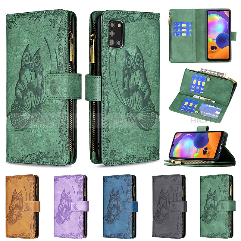 Custodia Portafoglio In Pelle Farfalla Cover con Supporto B03F per Samsung Galaxy A31