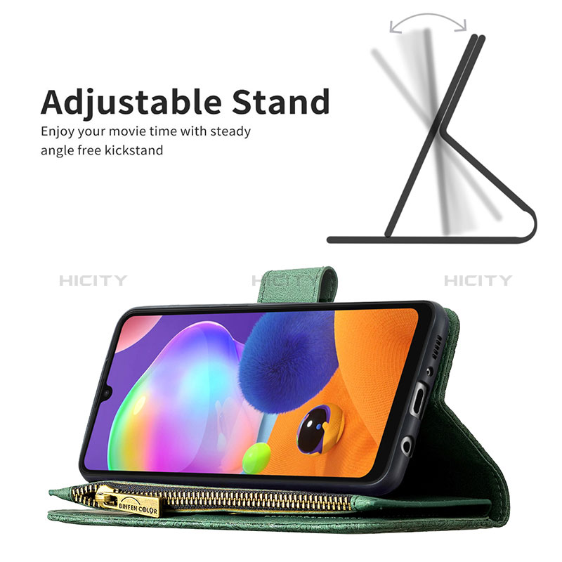 Custodia Portafoglio In Pelle Farfalla Cover con Supporto B03F per Samsung Galaxy A31