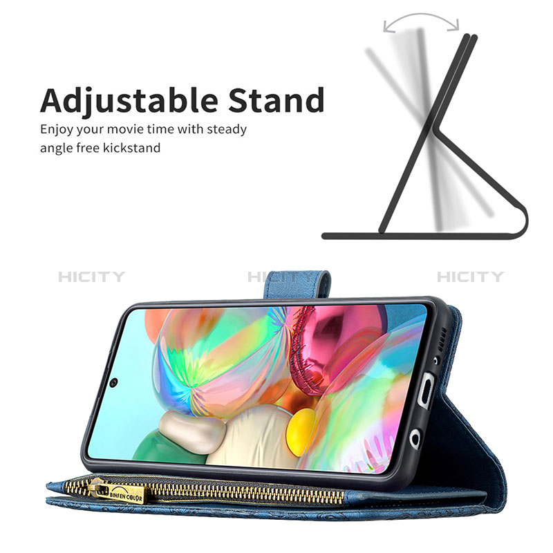 Custodia Portafoglio In Pelle Farfalla Cover con Supporto B03F per Samsung Galaxy A71 5G