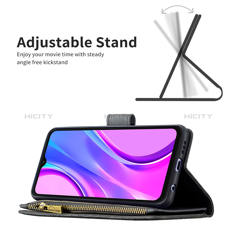 Custodia Portafoglio In Pelle Farfalla Cover con Supporto B03F per Xiaomi Redmi 9 Prime India