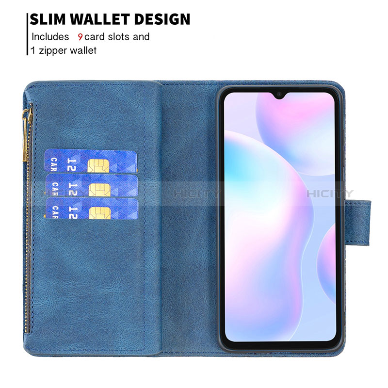 Custodia Portafoglio In Pelle Farfalla Cover con Supporto B03F per Xiaomi Redmi 9A