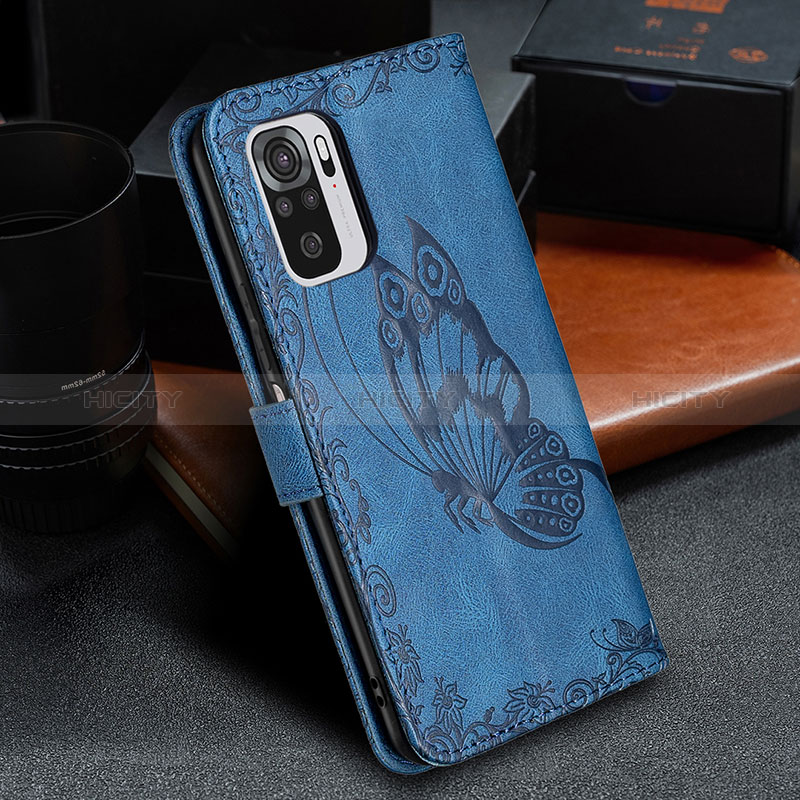 Custodia Portafoglio In Pelle Farfalla Cover con Supporto B03F per Xiaomi Redmi Note 10 4G