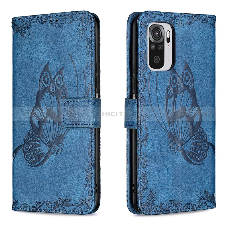 Custodia Portafoglio In Pelle Farfalla Cover con Supporto B03F per Xiaomi Redmi Note 10 4G