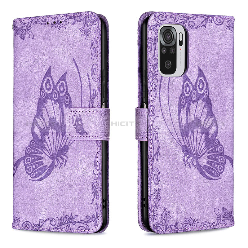 Custodia Portafoglio In Pelle Farfalla Cover con Supporto B03F per Xiaomi Redmi Note 10 4G