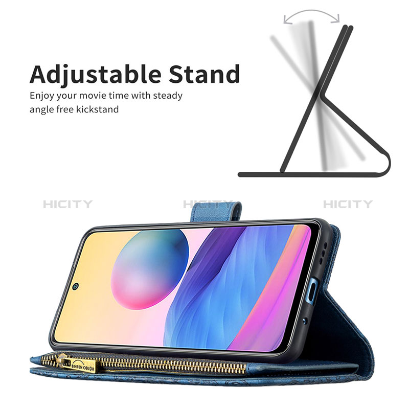 Custodia Portafoglio In Pelle Farfalla Cover con Supporto B03F per Xiaomi Redmi Note 10 5G