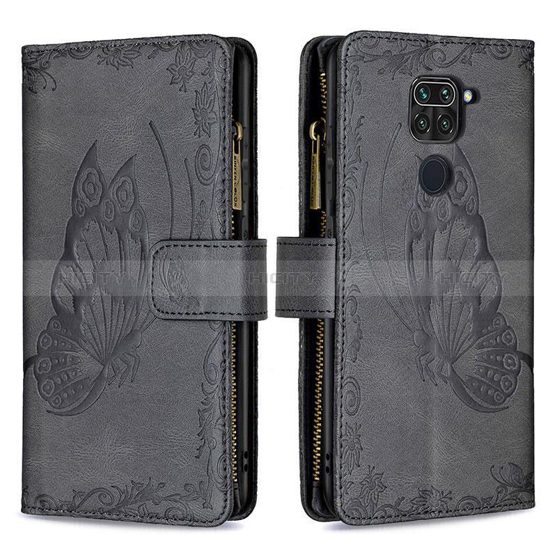 Custodia Portafoglio In Pelle Farfalla Cover con Supporto B03F per Xiaomi Redmi Note 9