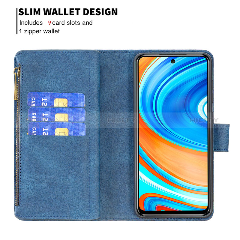 Custodia Portafoglio In Pelle Farfalla Cover con Supporto B03F per Xiaomi Redmi Note 9 Pro Max