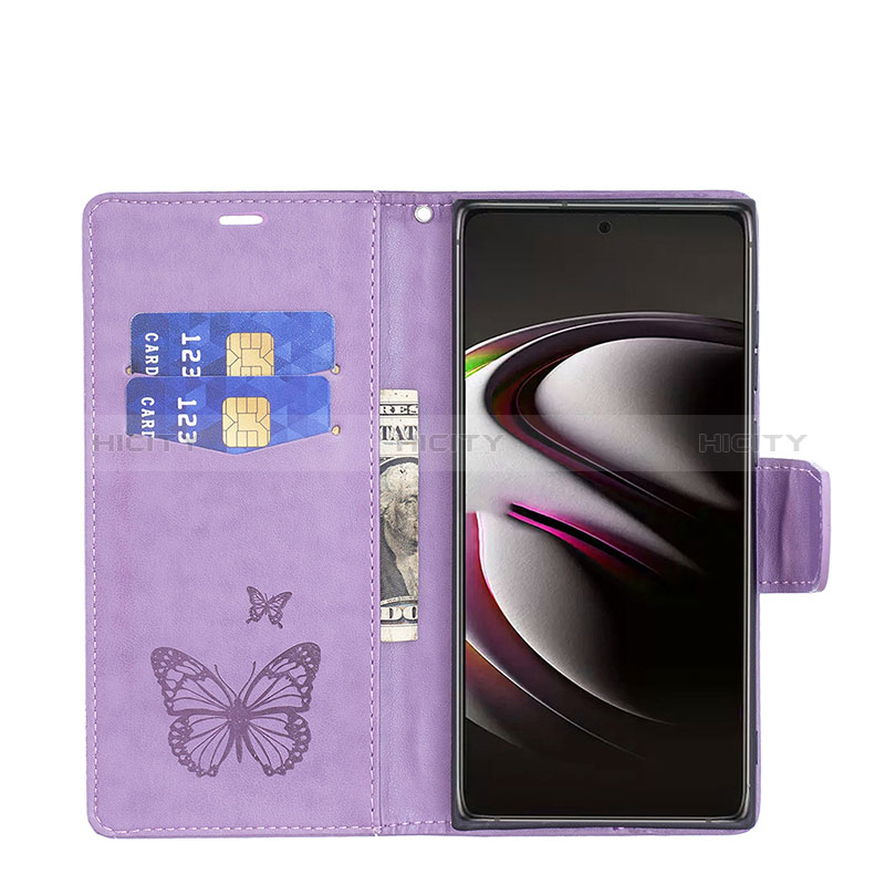 Custodia Portafoglio In Pelle Farfalla Cover con Supporto B13F per Samsung Galaxy S24 Ultra 5G