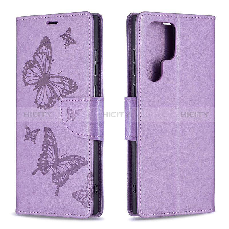 Custodia Portafoglio In Pelle Farfalla Cover con Supporto B13F per Samsung Galaxy S24 Ultra 5G