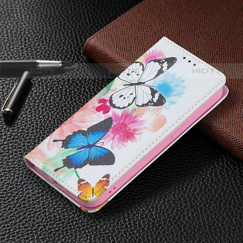 Custodia Portafoglio In Pelle Farfalla Cover con Supporto L01 per Apple iPhone 15 Pro Max Rosa