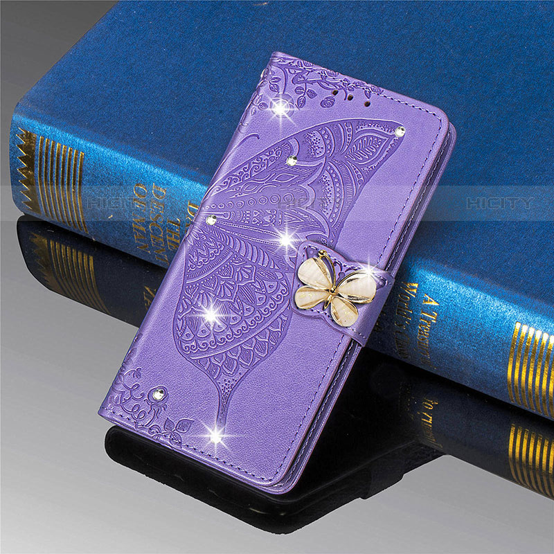 Custodia Portafoglio In Pelle Farfalla Cover con Supporto L01 per Xiaomi Mi 11 Lite 5G Lavanda