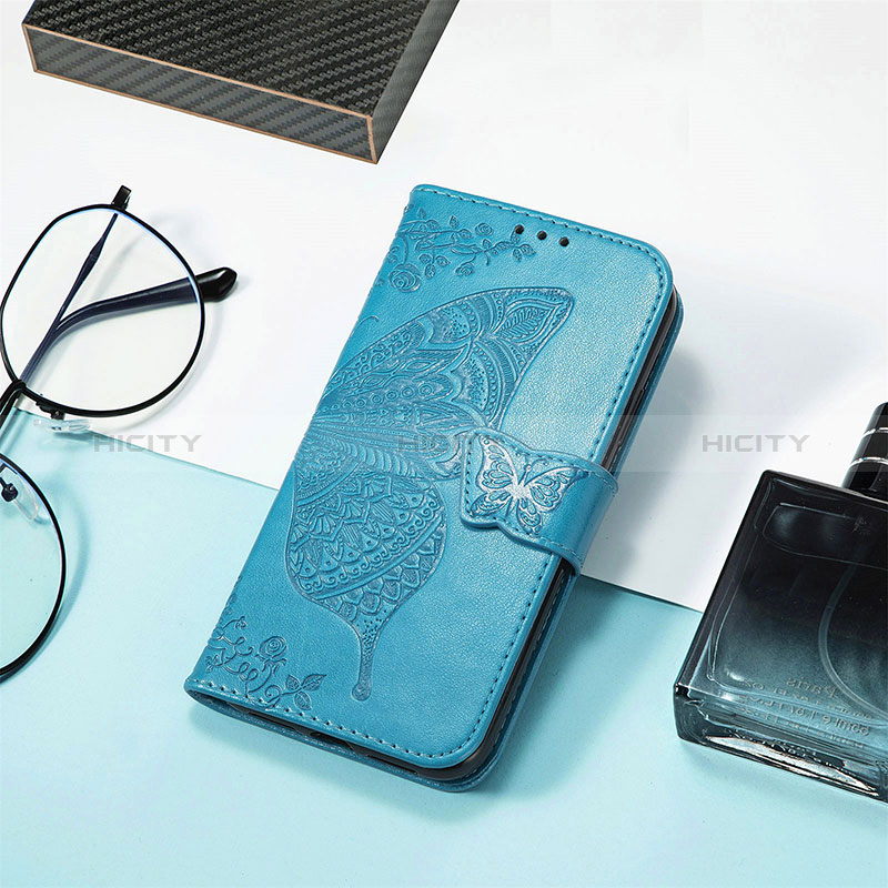 Custodia Portafoglio In Pelle Farfalla Cover con Supporto L01 per Xiaomi Redmi 12C 4G Blu