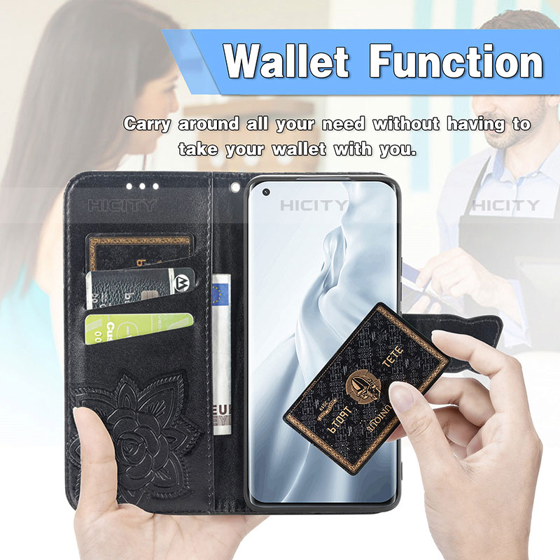 Custodia Portafoglio In Pelle Farfalla Cover con Supporto L02 per Xiaomi Mi 11 5G