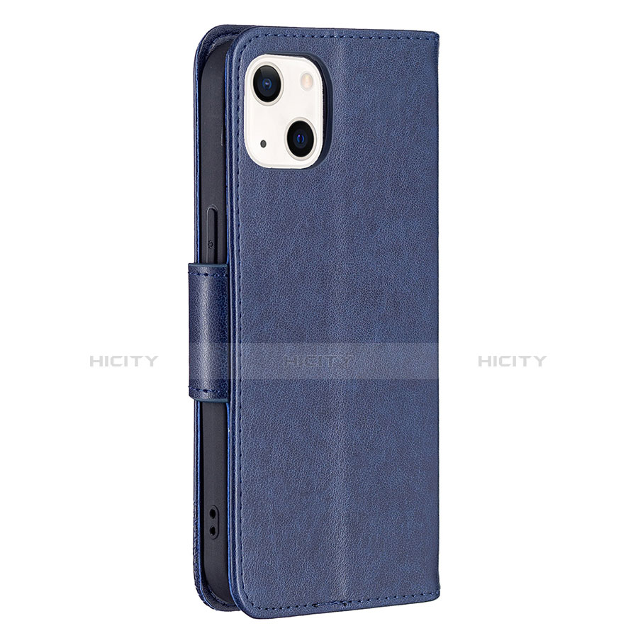 Custodia Portafoglio In Pelle Farfalla Cover con Supporto L09 per Apple iPhone 13 Blu